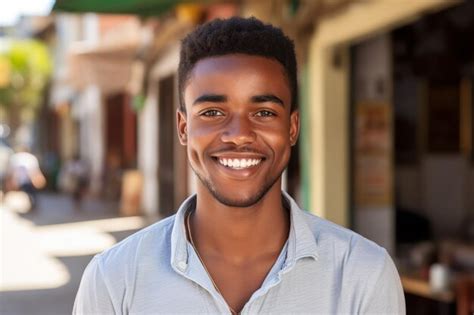 Premium Ai Image An African Young Man Smile At Camera