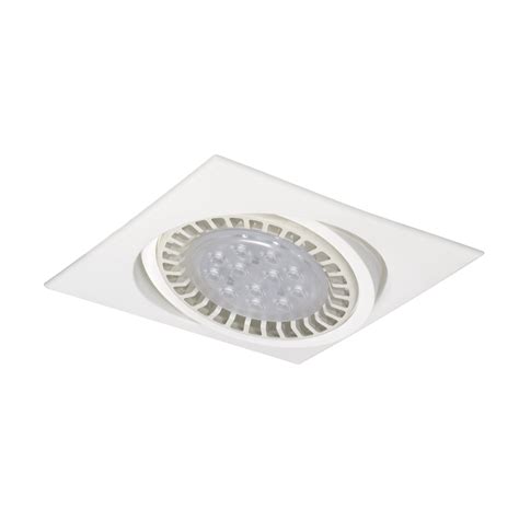 Spot Embutir PVC Cuadrado Blanco Negro Móvil AR111 LED 12w Dimerizable