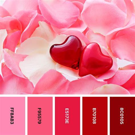 30 Valentines Day Color Palettes For Romantic Designs Color Meanings