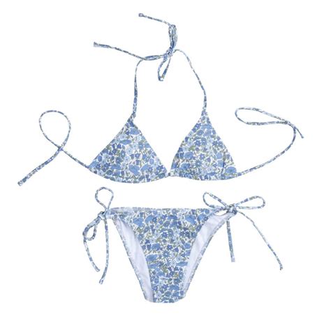 Andreaa Woman Bikini Poppy Daisy Made With Liberty Fabric Petit Crabe