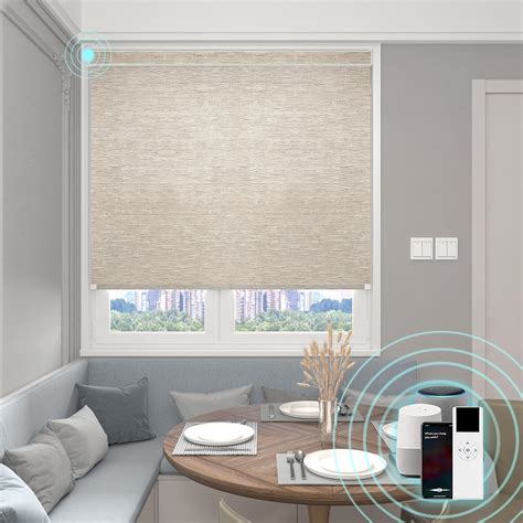 HILADUO Motorized Roller Blinds Customized Size Width 20 105 Inches