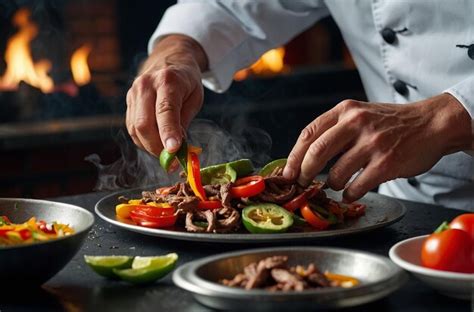 Chef Preparing Fajitas Premium Ai Generated Image