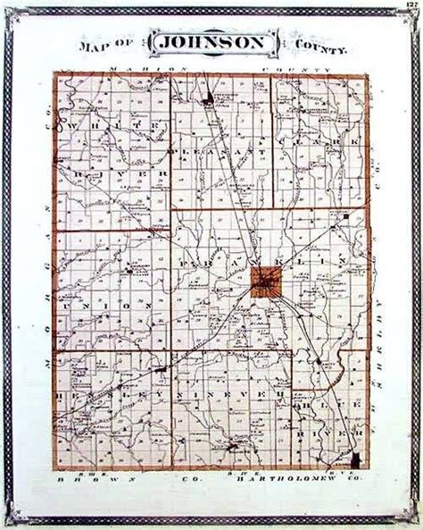 Map Of Johnson County Indiana Art Source International