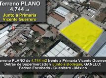 Terreno Comercial de 4 744 m² en Centro de Pedro Escobedo Junto a