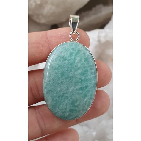 Pendentif Amazonite Sertie Sur Argent Pour Femme Ou Hommes