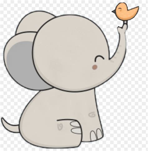 Free Download Hd Png Kawaii Cute Cartoon Elephant Png Transparent