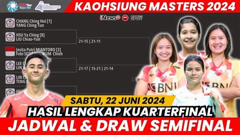 Jadwal Semifinal Kaohsiung Masters Juni Youtube