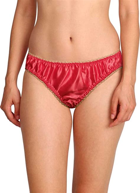 Merise Womens Sexy Silk Satin Bikini With Different Types Of Color Lace Combination Coral