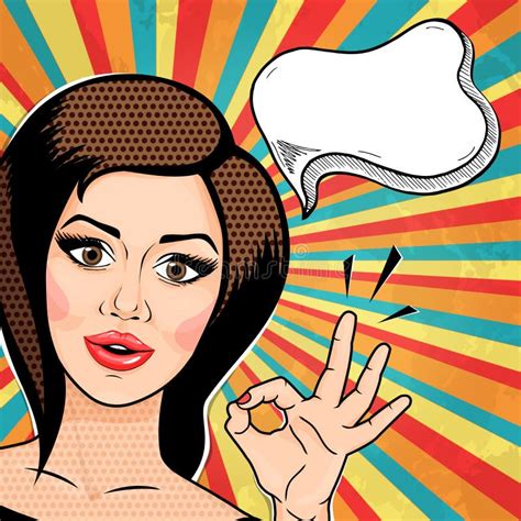 Pop Art Young Woman Thinking With Speech Bubble For Text In Retro Style