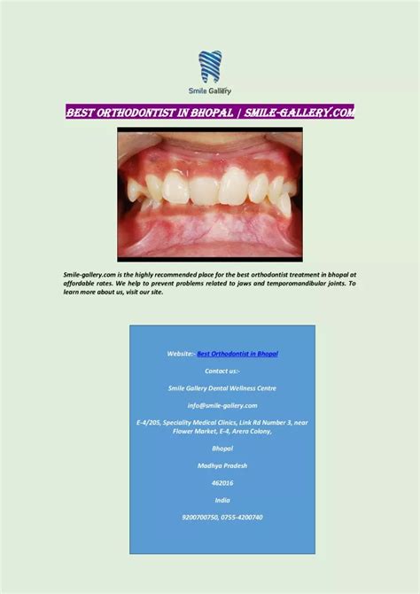 Ppt Best Orthodontist In Bhopal Smile Gallery Powerpoint