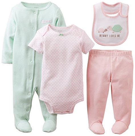 Carters Baby Girls Ca46050 4 Piece Layette Set Baby Pink 9 Months