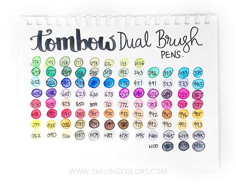 7 Easy Ways To Make A Tombow Dual Brush Pen Color Chart