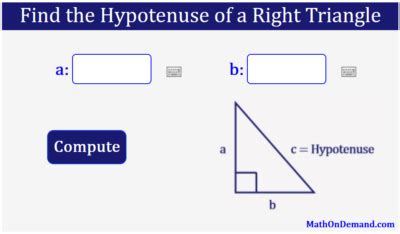 Hypotenuse of a Right Triangle | Given leg lengths of 12 and 5 ...