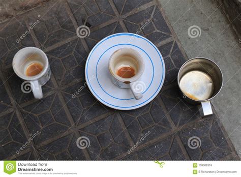 Three Empty Cups Stock Photo Image Of Steel Stainless 109006374