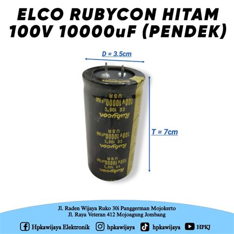 Jual ELCO ELCHO RUBYCON 10000 100V PENDEK Elco Rubycon Rubicon 10000uF