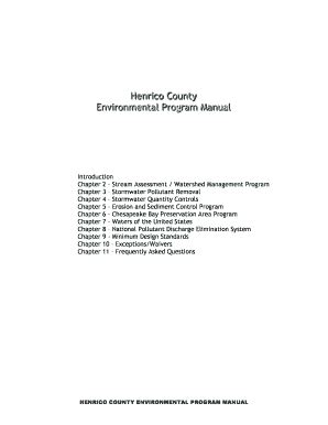 Fillable Online Co Henrico Va Henrico County Environmental Program