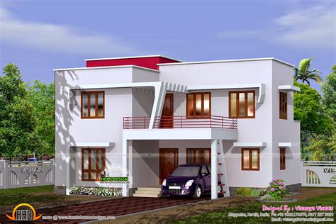 Simple Flat Roof House In Kerala Kerala Home Design And Floor Plans