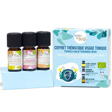 Coffret d huiles essentielles bio thématique visage tonique Born to bio