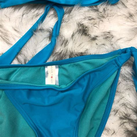 Hula Honey Swim Hula Honey Blue Bikini Set Med Top Small Bottom Poshmark