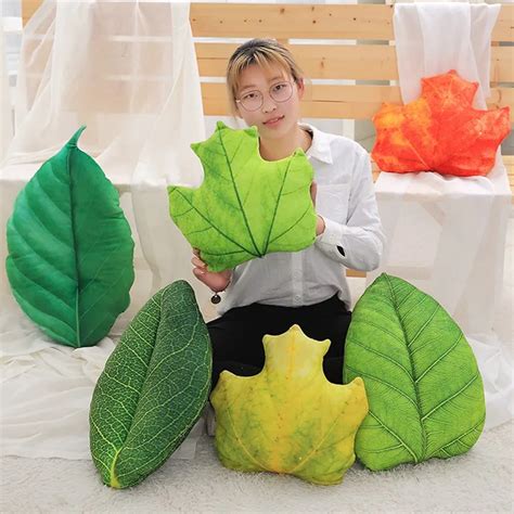 1pc About 40 55cm 13 Patterns Flower Pillows Simulation Leaf Maple