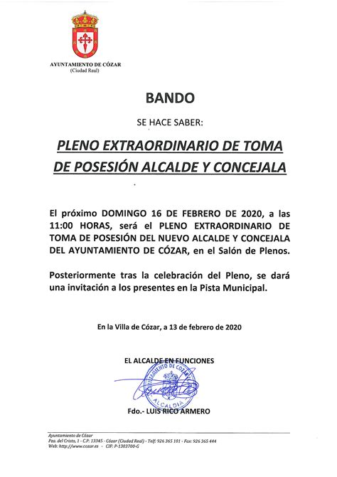 PLENO EXTRAORDINARIO DE TOMA DE POSESIÓN ALCALDE Y CONCEJALA