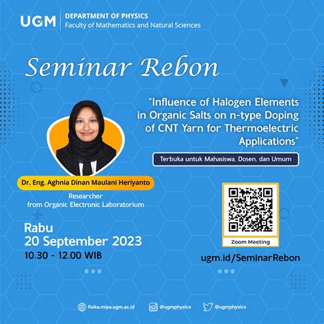 Seminar Rebon 20 September 2023 Departemen Fisika FMIPA