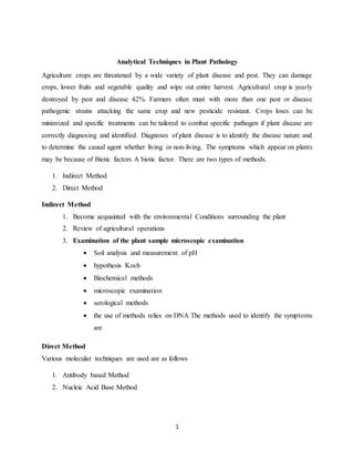 Analytical techniques in plant pathology | PDF