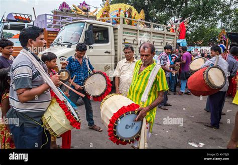 Durga Puja Idol Immersion Ceremony At Kolkata India Goddess Durga