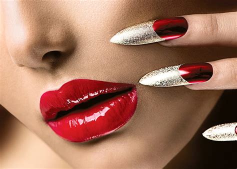 1920x1080px 1080p Free Download Red Hand Face Nails Lips Woman