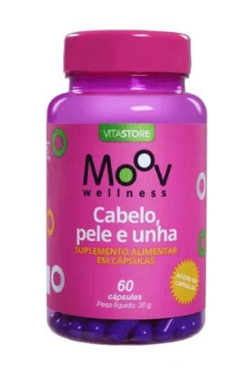 Suplemento Cabelos Pele e unhas 60 cápsulas MOOV Vita Store