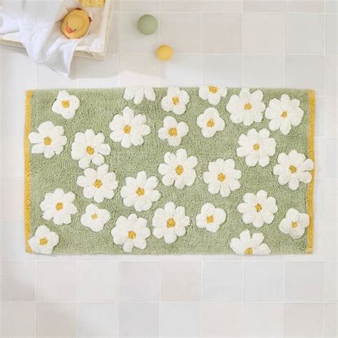 Daisy Shaggy Bath Mat West Elm