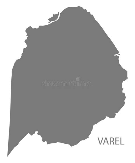 Varel German City Map Grey Illustration Silhouette Shape Stock