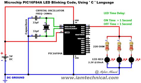 Pic16f84a Led Chaser Circuit Diagram Pic16f628a Led Chaser