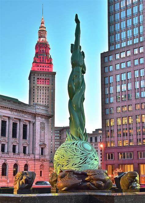 Cleveland Statue Sunset Photograph By Frozen In Time Fine Art