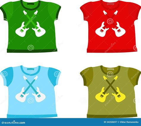 Set Of Children S Shirts Stock Vector Illustration Of Girls 34350697