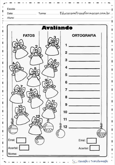 Avaliando Atividades De Natal Ano Educa O E Transforma O