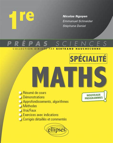 Spécialité Mathématiques Première nouveaux programmes