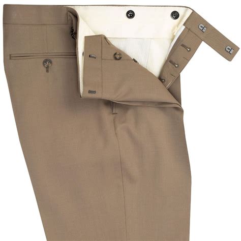 Taupe Wool Gabardine Trousers | Men's Country Clothing | Cordings