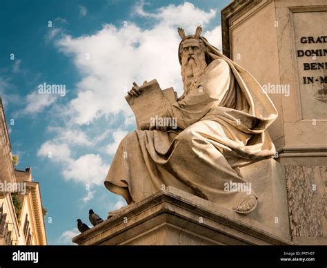 Statue Of Moses At The Base Of The Column Of The Immaculate Conception