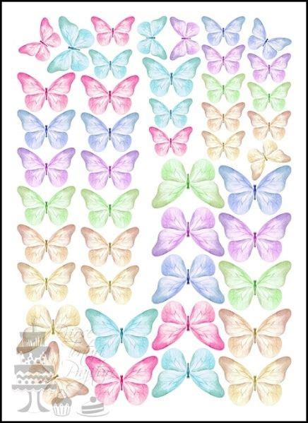 Fluturi Decupaje Icing Butterfly Cupcake Toppers Pastel