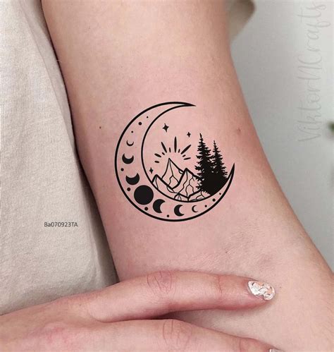 Crescent Moon Temporary Tattoo Idea-meaningful Moon - Etsy