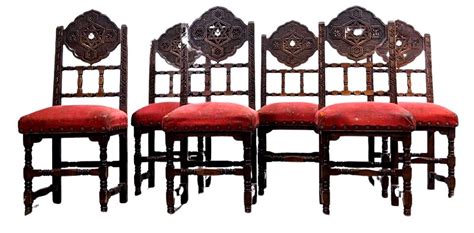 Proantic 6 Chaises Orientales Algérie 1900 Incrustations De Nacre