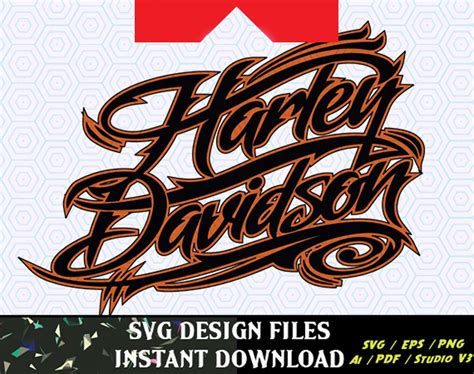 Harley Davidson Script Svg Design Vinyl Cutting Decal For Mugs T