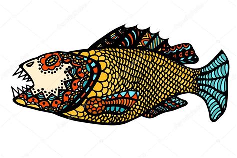 Zentangle Stylized Fish Stock Vector Image By Frescomovie