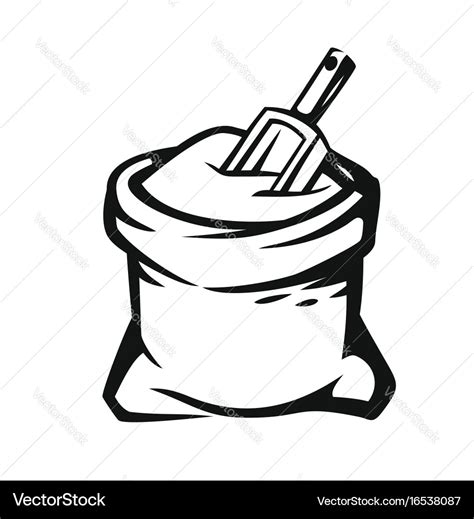 Sack With Whole Flour Royalty Free Vector Image