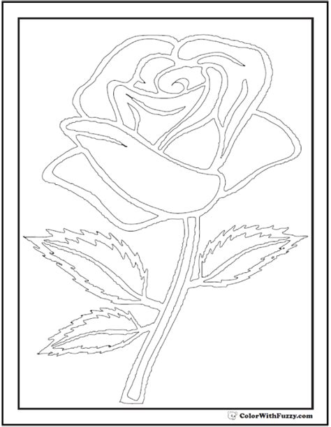 73 Rose Coloring Pages Customize Pdf Printables