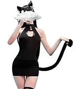 Amazon YOMORIO Japanese Lingerie Anime Cute Cat Keyhole Outfit Cosplay Costume Babydoll