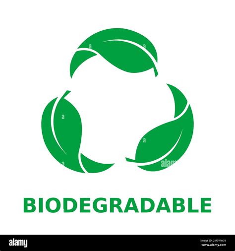 Biodegradable Icon Simple Leaves Make Biodegradable Symbol Green Leaf