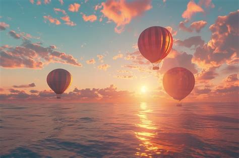 Premium Photo Whimsical Hot Air Balloons Floating Gracefully In