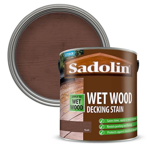 Sadolin Wet Wood Decking Stain Teak L Homebase